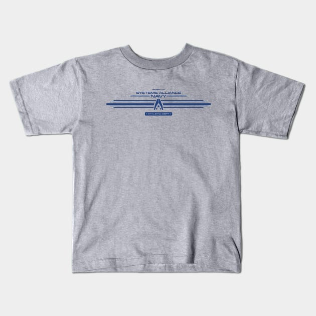 Alliance Navy Athletic Dept. [Blue] Kids T-Shirt by Karthonic